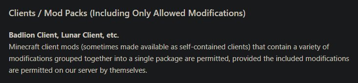 Lunar Client allowed on Hypixel