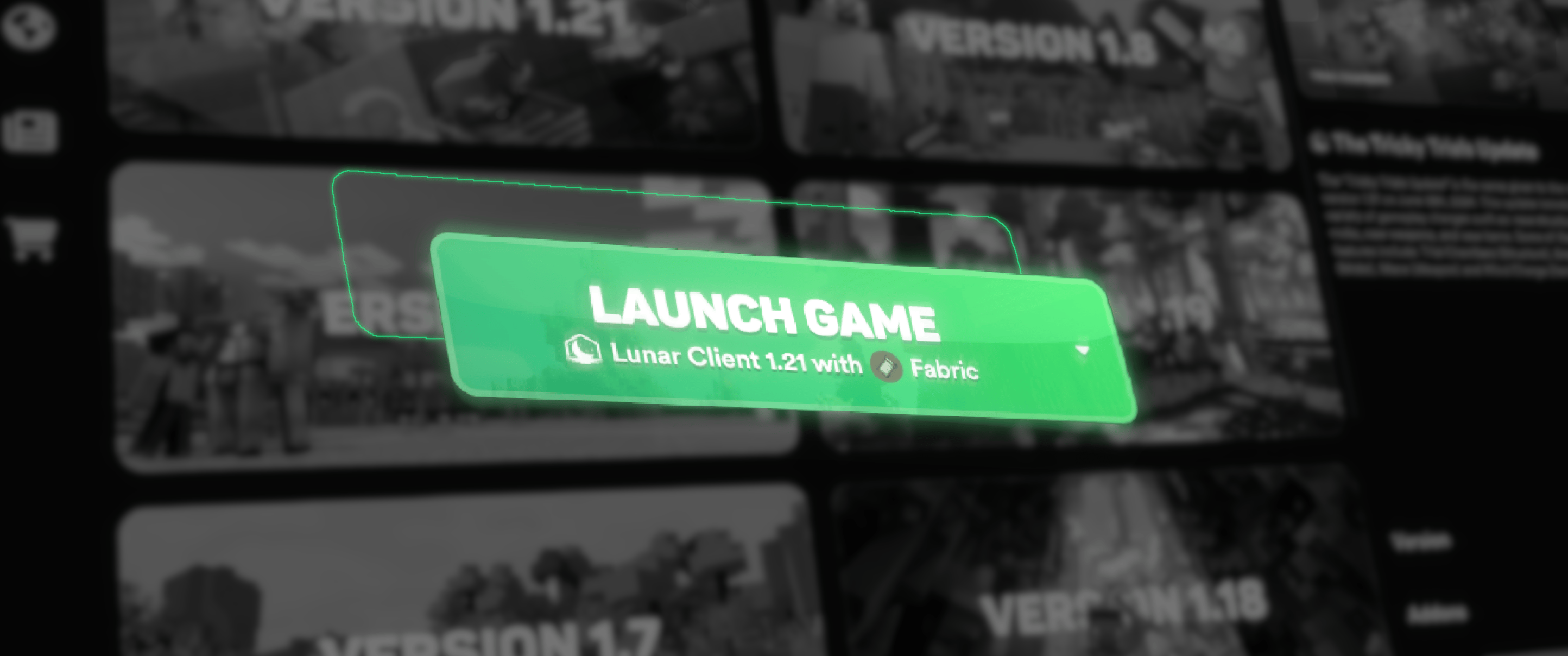 The launch button in the Lunar Client Launcher