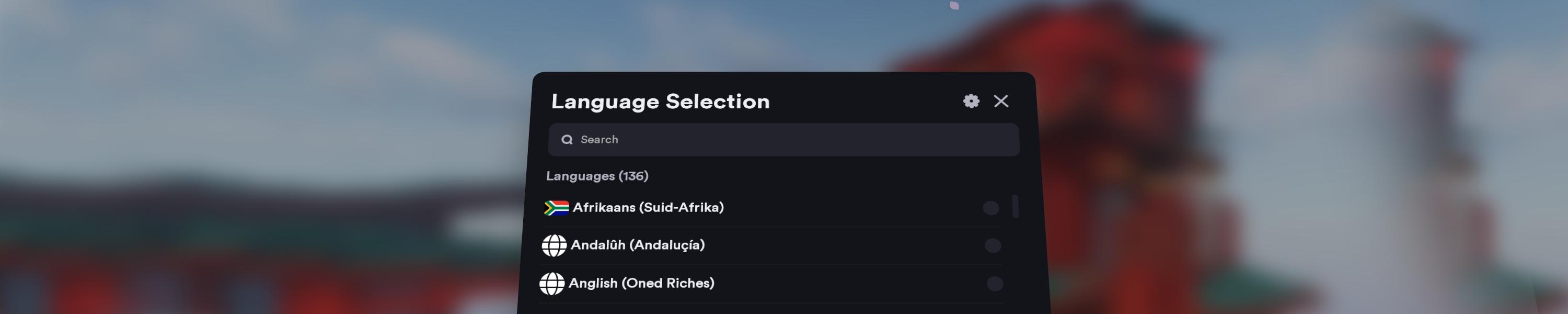 The new Language Selector UI inside Lunar Client
