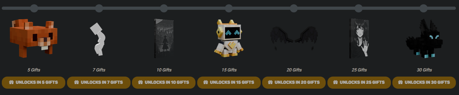 Cosmetics up for grab during the current Gift Gauntlet