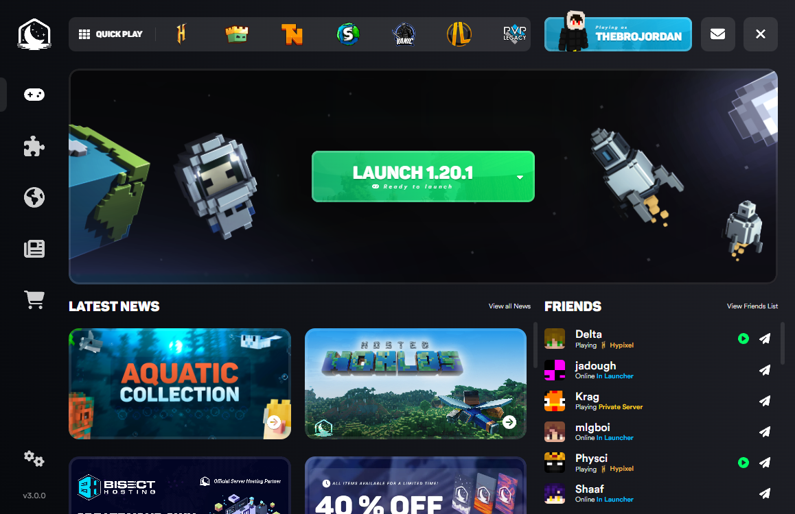 The new Lunar Client Launcher