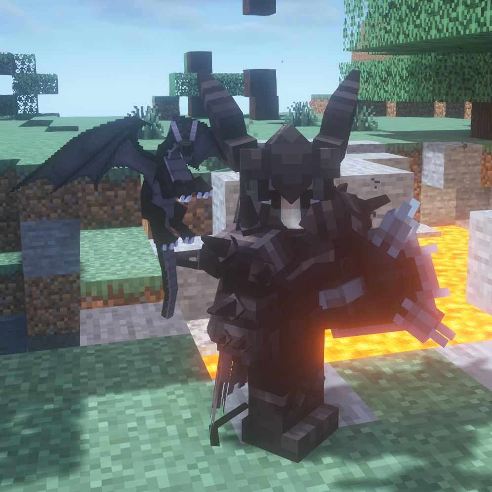 The Ashclaw Pet, Dragon Rider Suit, and Black Shield all go nicely together, giving a dark and sleek look