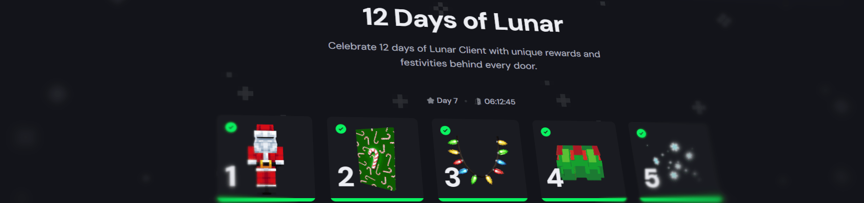 The Advent Calendar event on Lunar Client