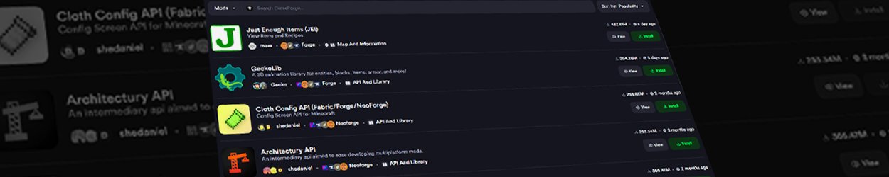 Browsing CurseForge Mods on Lunar Client