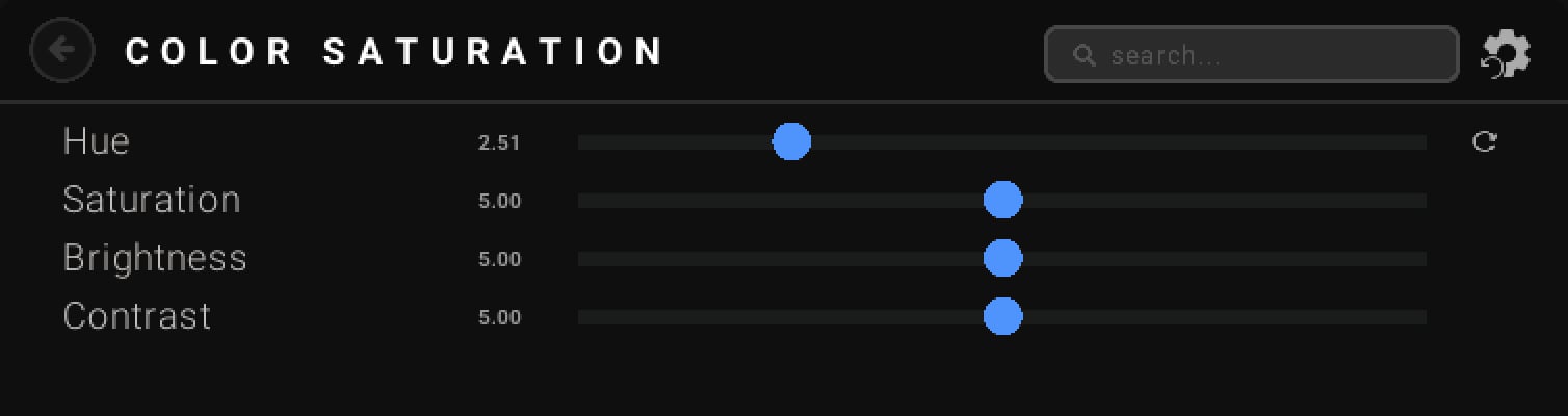 The Color Saturation Mod settings on Lunar Client