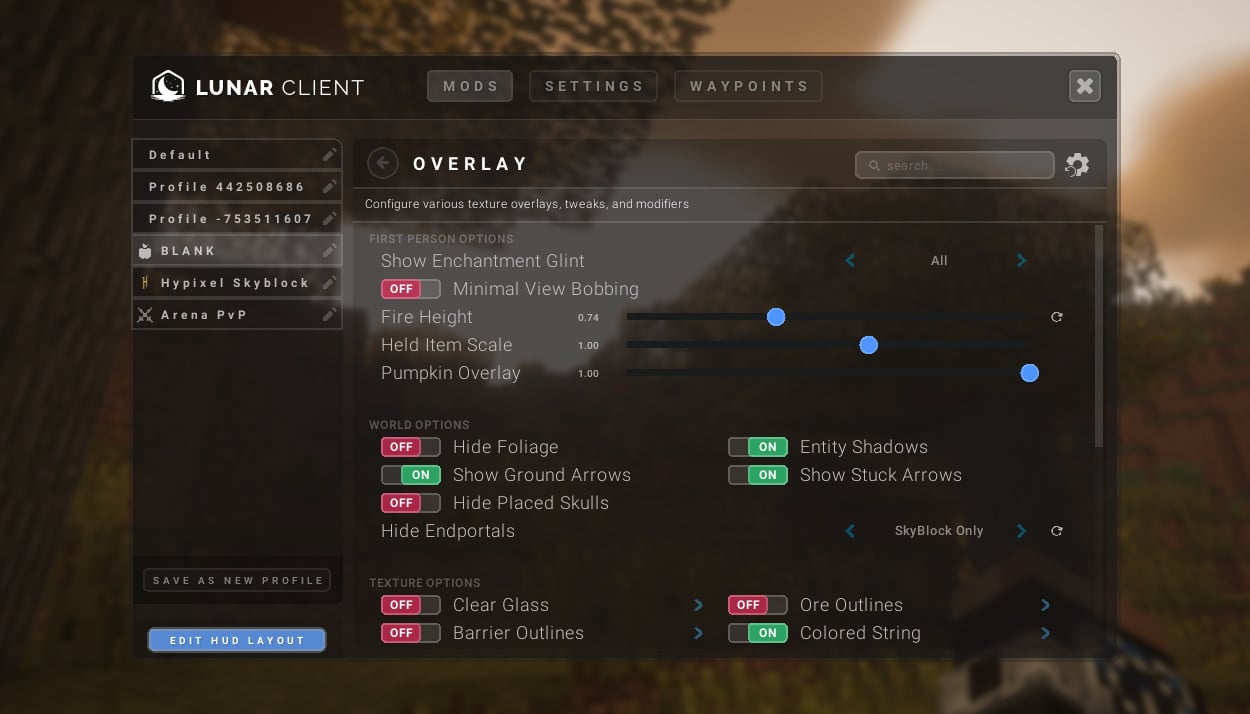 The new Overlay Mod on Lunar Client
