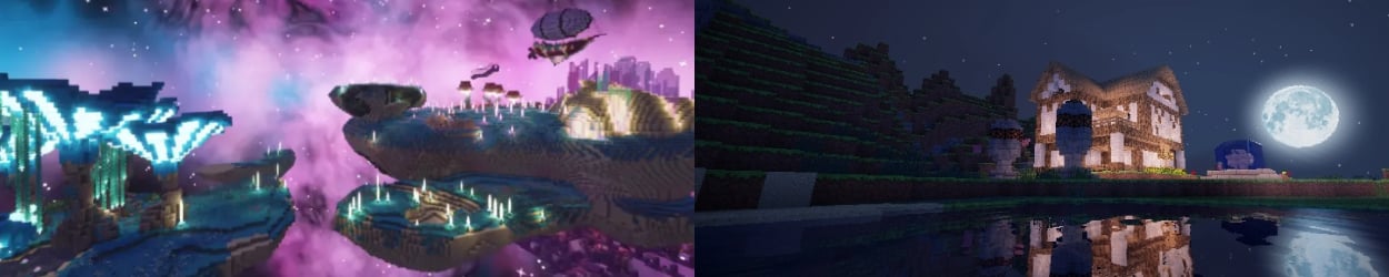 Examples of different Shaders on Lunar Client