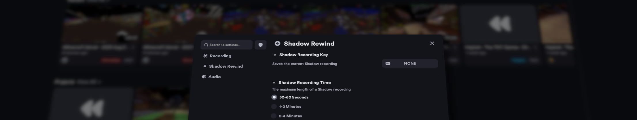 The Shadow Rewind feature on Lunar Client
