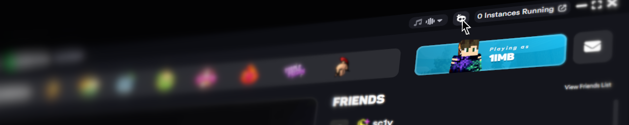 The Outplayed button at the top right of the Lunar Client Launcher