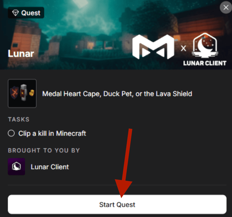 Lunar Client Quest on Medal