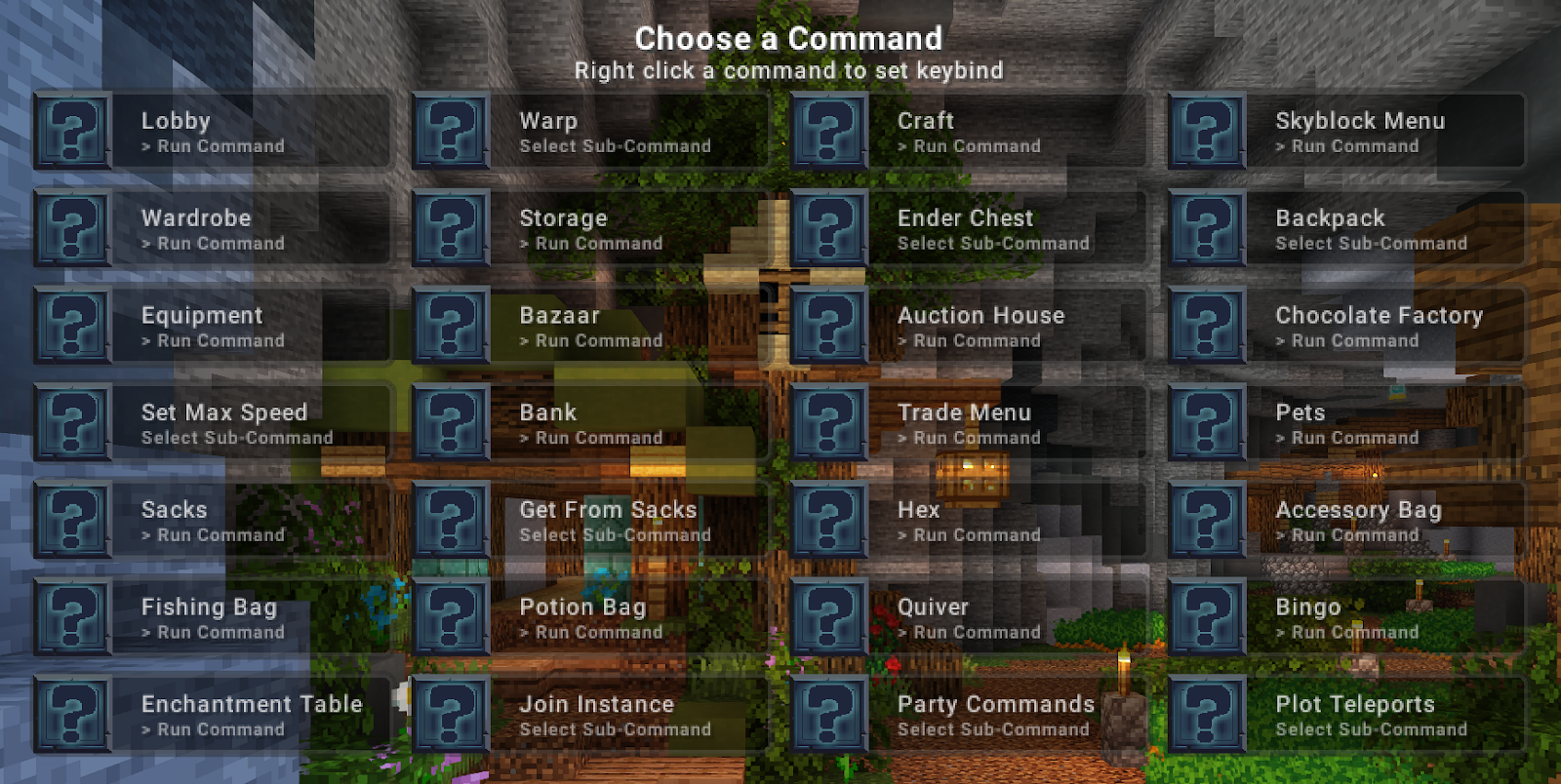 Open Skyblock Commands for Hypixel Skyblock on Lunar Client