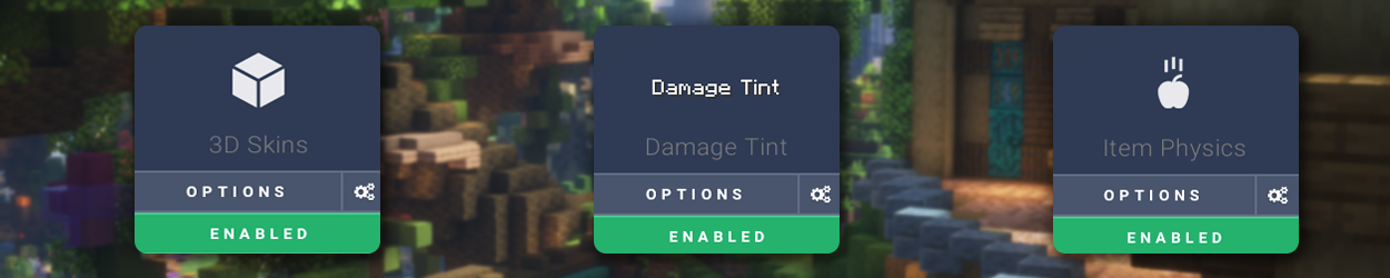 The 3D Skins, Damage Tint, and Item Physics Mods on Lunar Client