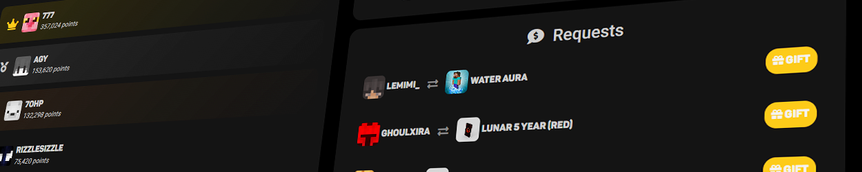 Current Gift Gauntlet and Vault Sale on the Lunar Client Store