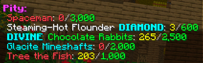 The Pity Widget on Hypixel Skyblock