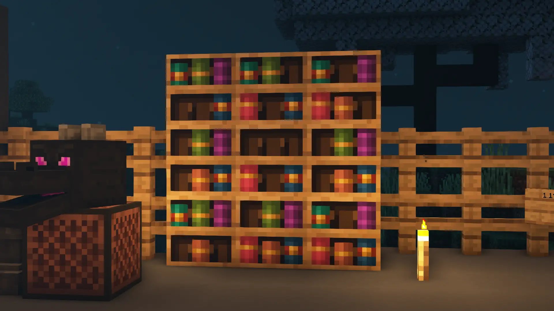 The new bookshelf block in Minecraft version 1.20