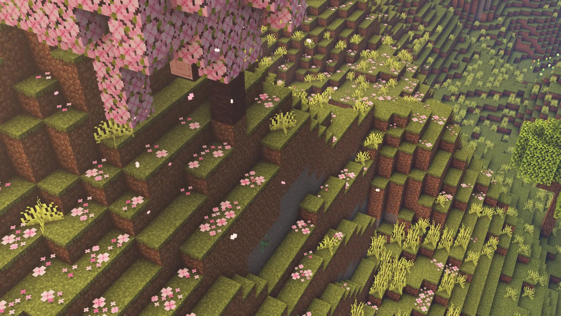 The Cherry Grove biome on Minecraft version 1.20